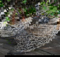 Weaving Woven Basket with Leather Handle - Accommodation Port Hedland