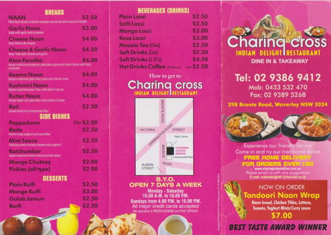 Charing Cross Indian Delight Restaurant - Accommodation Port Hedland 0